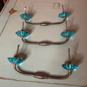 Anthropologie drawer pulls Silver and Teal